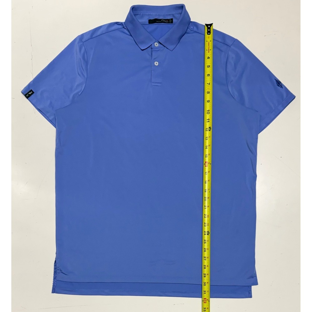RLX Ralph Lauren Mens Performance Golf Polo Shirt Blue Large Stretch‎